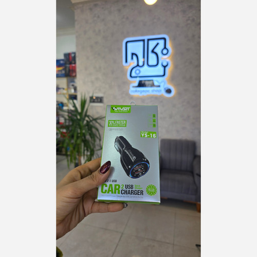 شارژر فندکی vsmart مدل vs_16 دارای دو پورتUSB