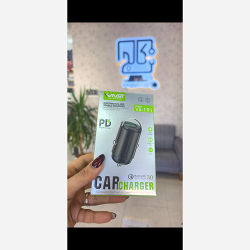 شارژر فندکی vsmart مدل vs_191 دارای یک پورت usb و یک پورت type_c