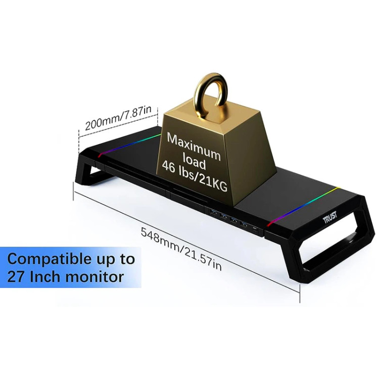 پایه نگهدارنده مانیتور تراست مدل TDESK دارای RGB