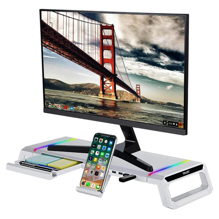 پایه نگهدارنده مانیتور تراست مدل TDESK دارای RGB